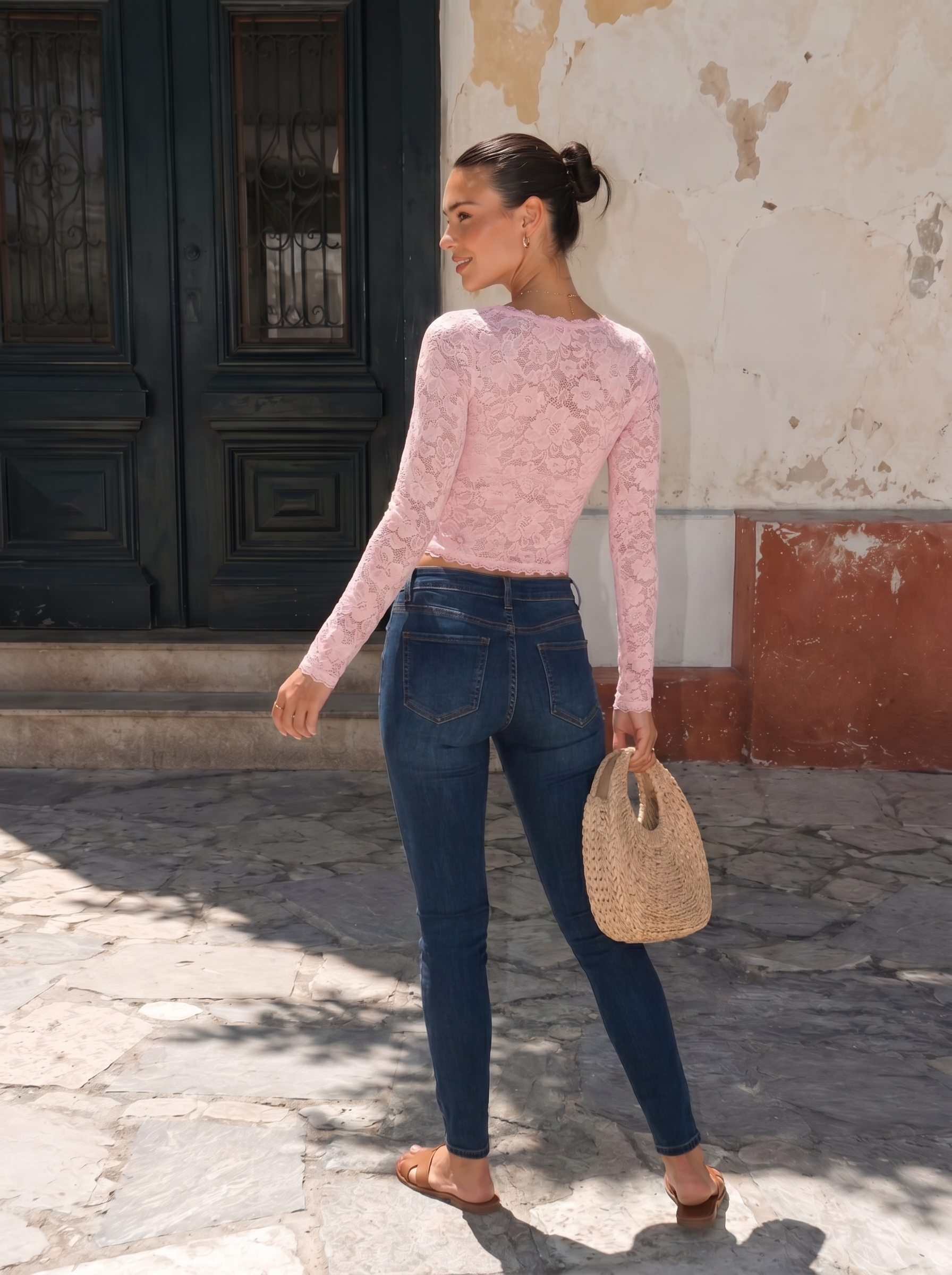Sheer Lace Pink Top